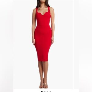 Red Dress The Population midi dress